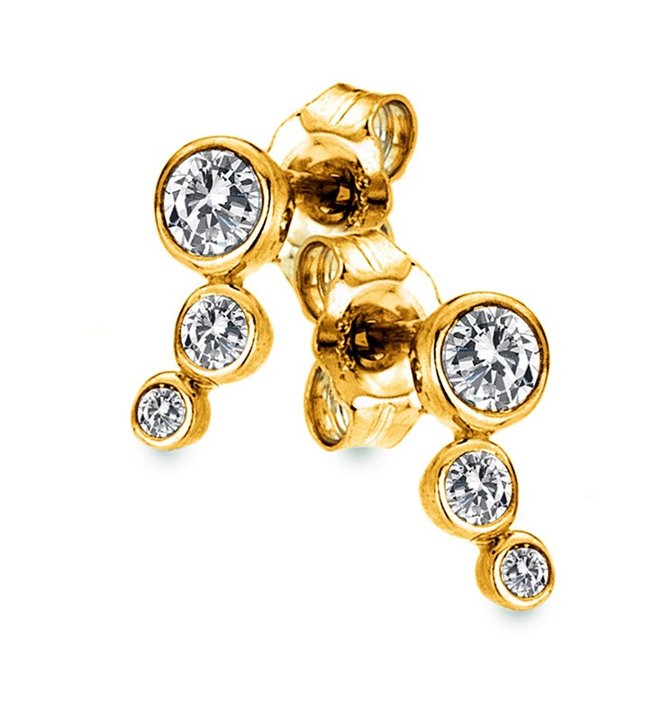 Hot Diamonds Pozlacené náušnice s diamanty Gemstone DE833