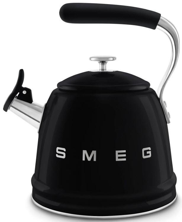 SMEG 50's Retro Style pískací konvice WKF01, 2,3 l, černá WKF01BL