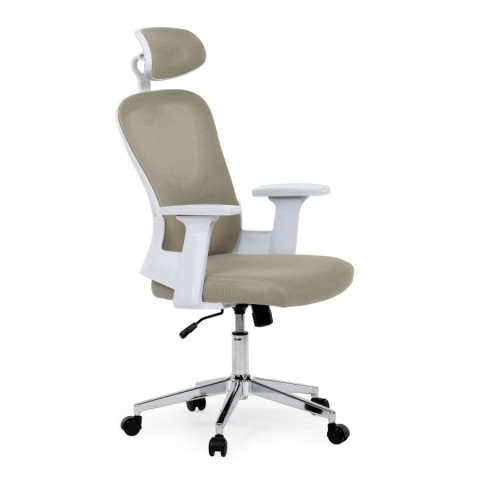 Kancelářská židle béžová síťovina bílý plast KA-K2031 BGE Autronic