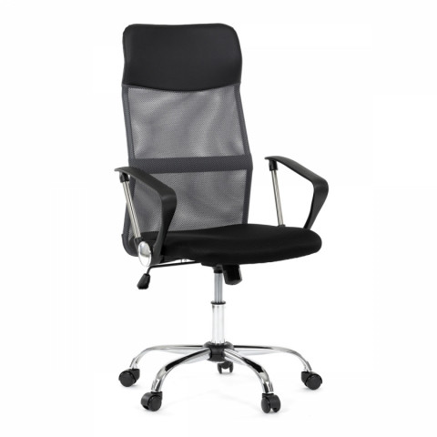 Kancelářská židle s podhlavníkem černá MESH a šedá síťovina KA-E305 GREY Autronic