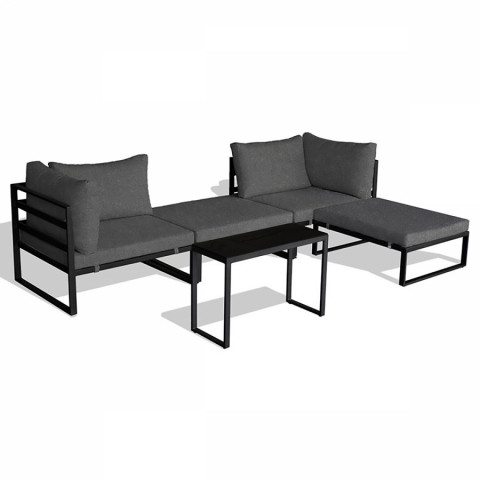 Zahradní set 2+1 stolek 75x30 multifunkční pohovka kov antracit tmavě šedá látka Akce, super cena, doprava zdarma Autronic