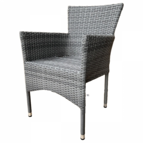 Zahradní židle šedá stohovatelná umělý ratan kov AZC-S2118 GREY Autronic