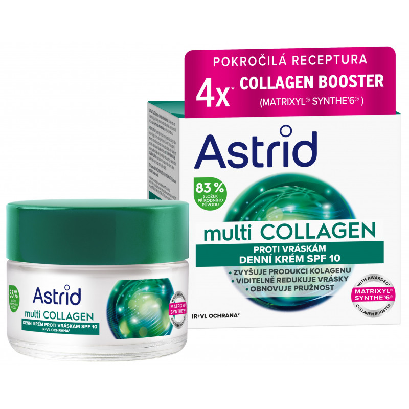 Astrid Denní krém proti vráskám a pro obnovení pružnosti SPF 10 Multi Collagen (Cream) 50 ml