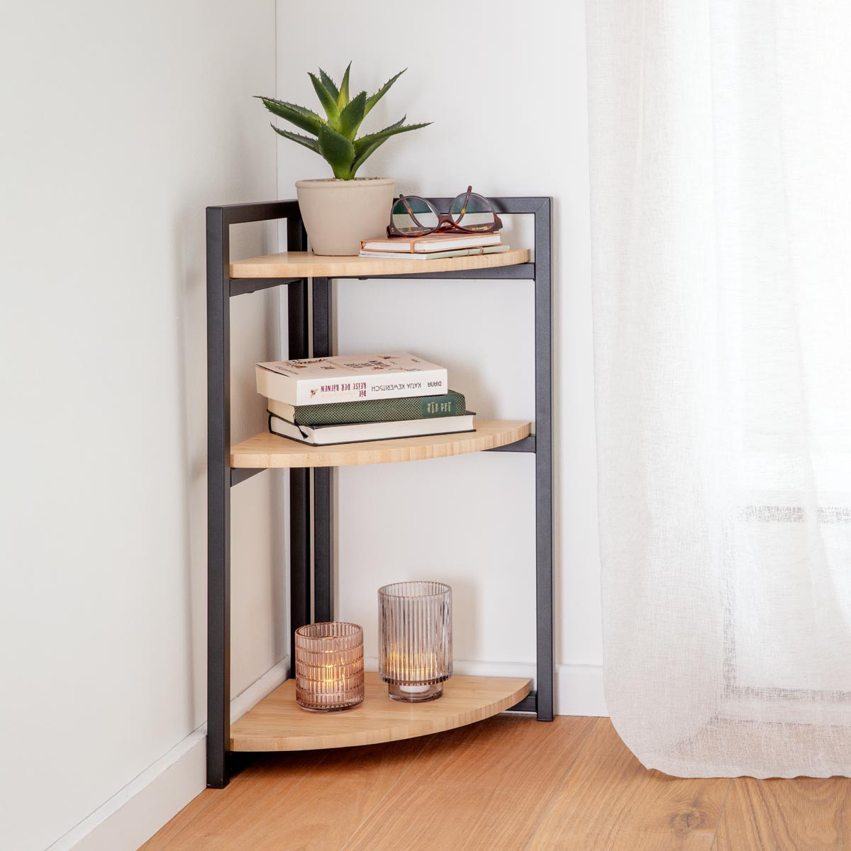 Die moderne Hausfrau Rohový regál Bambus, 3 police