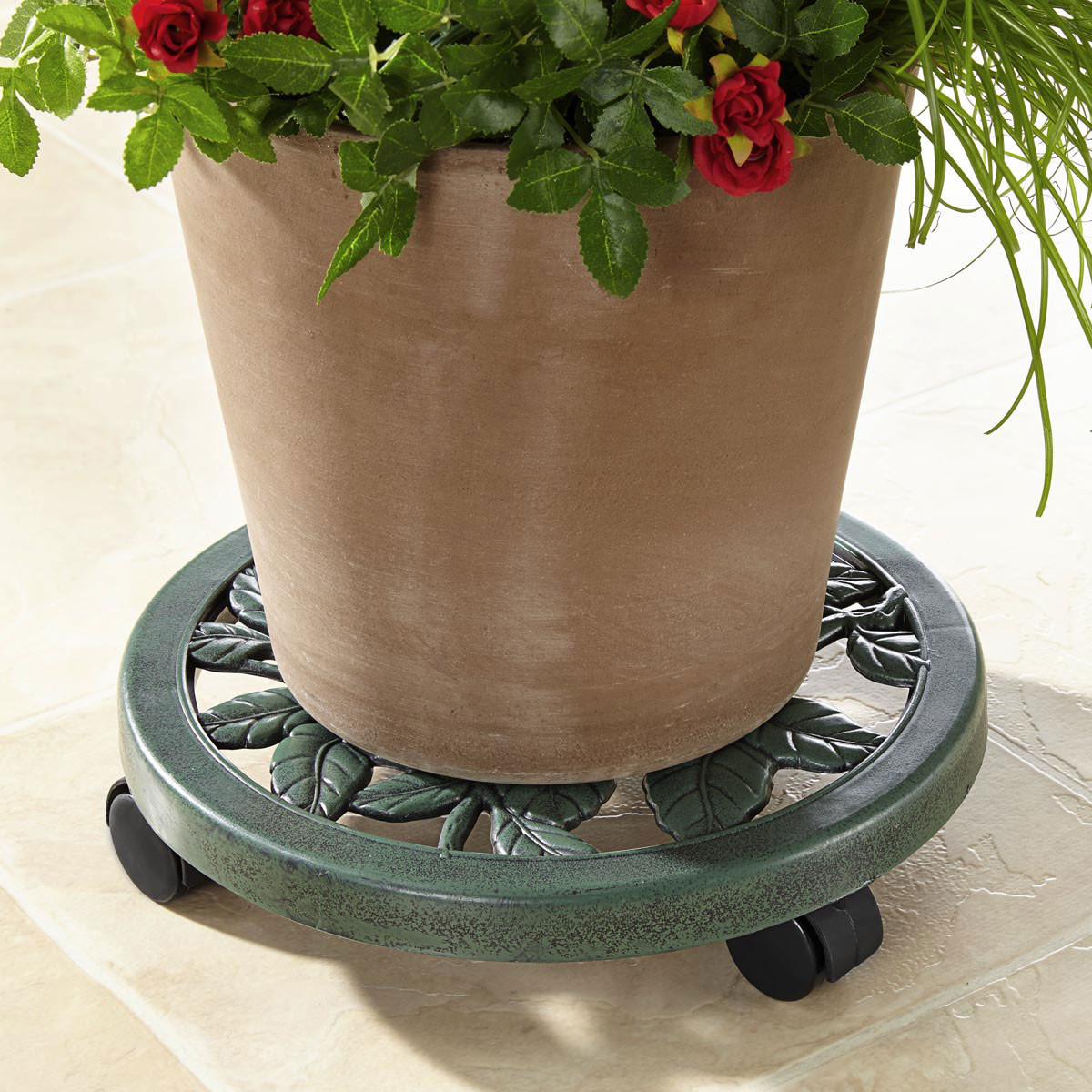 Die moderne Hausfrau Pojízdný podstavec pod květináč, zelený