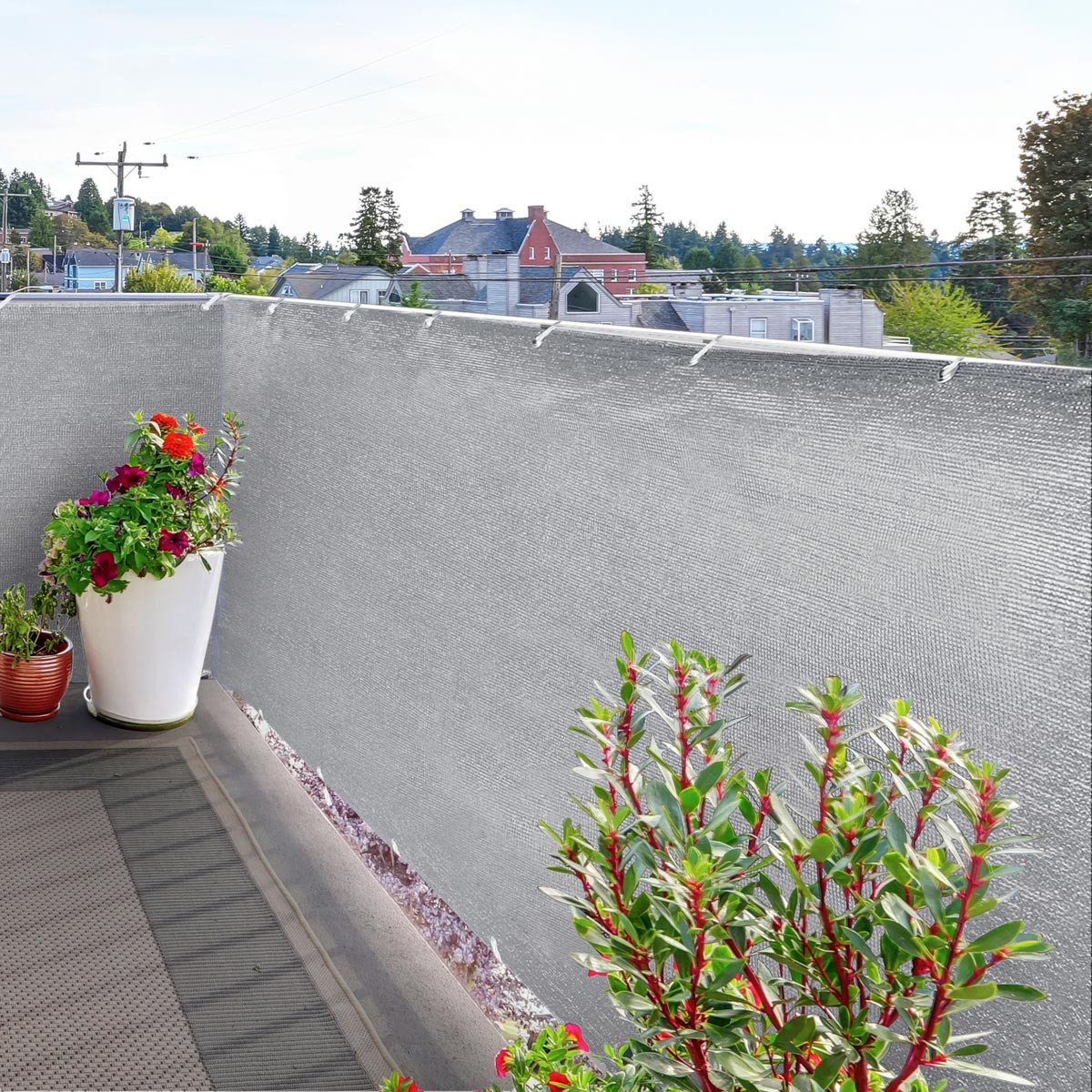 Haushalt international Zástěna na balkon, světle šedá