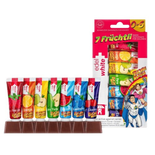 EDEL+WHITE dětská ovocná zubní pasta 7x9.4ml