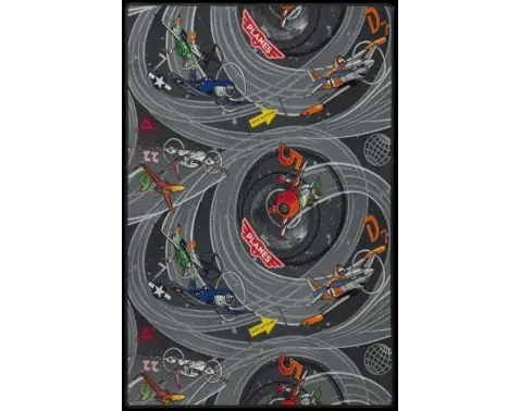 Dětský koberec Letadla 100x150 cm, černý