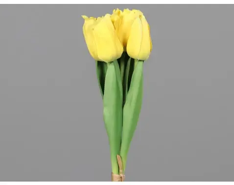Umělá květina Svazek tulipánů 30 cm, žlutá