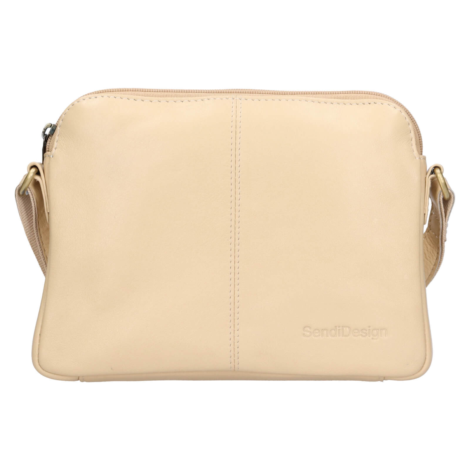 Dámská kožená crossbody kabelka SendiDesign Matilda - béžová