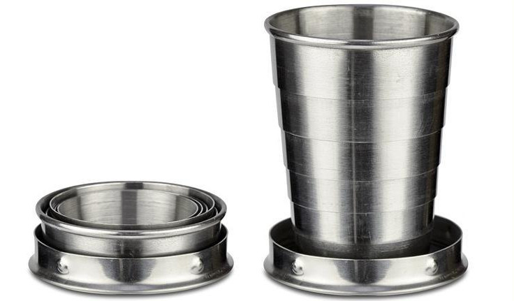 Nerezový skládací panák 60 ml - stříbrný