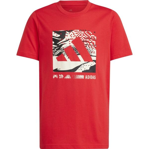 adidas CAMO GRAPHIC Dětské triko, červená, velikost