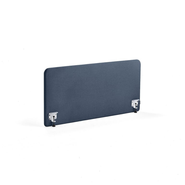 Stolový paraván ZONE, bílé svorky, 1400X650x36 mm, potah Hush, námořnická modrá