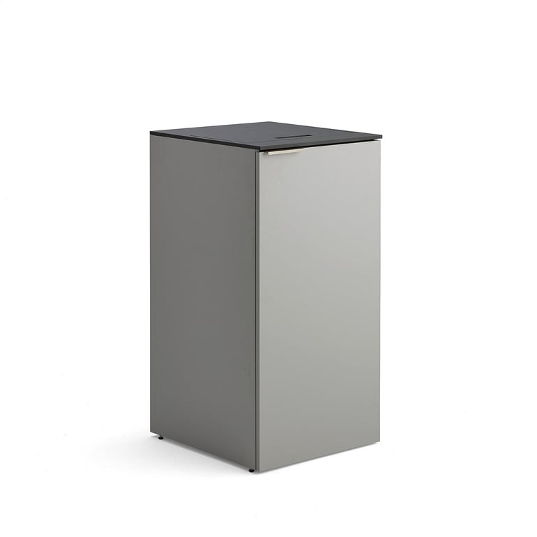 Skříňka na tříděný odpad CELSIUS, šedá, 1x 90l nádoba + 1x 21l nádoba + 1x 10l nádoba