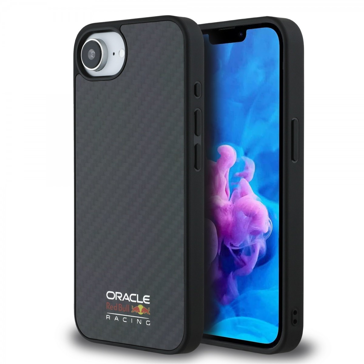 Zadní kryt Red Bull Carbon Shiny Logo MagSafe pro iPhone 16e Black