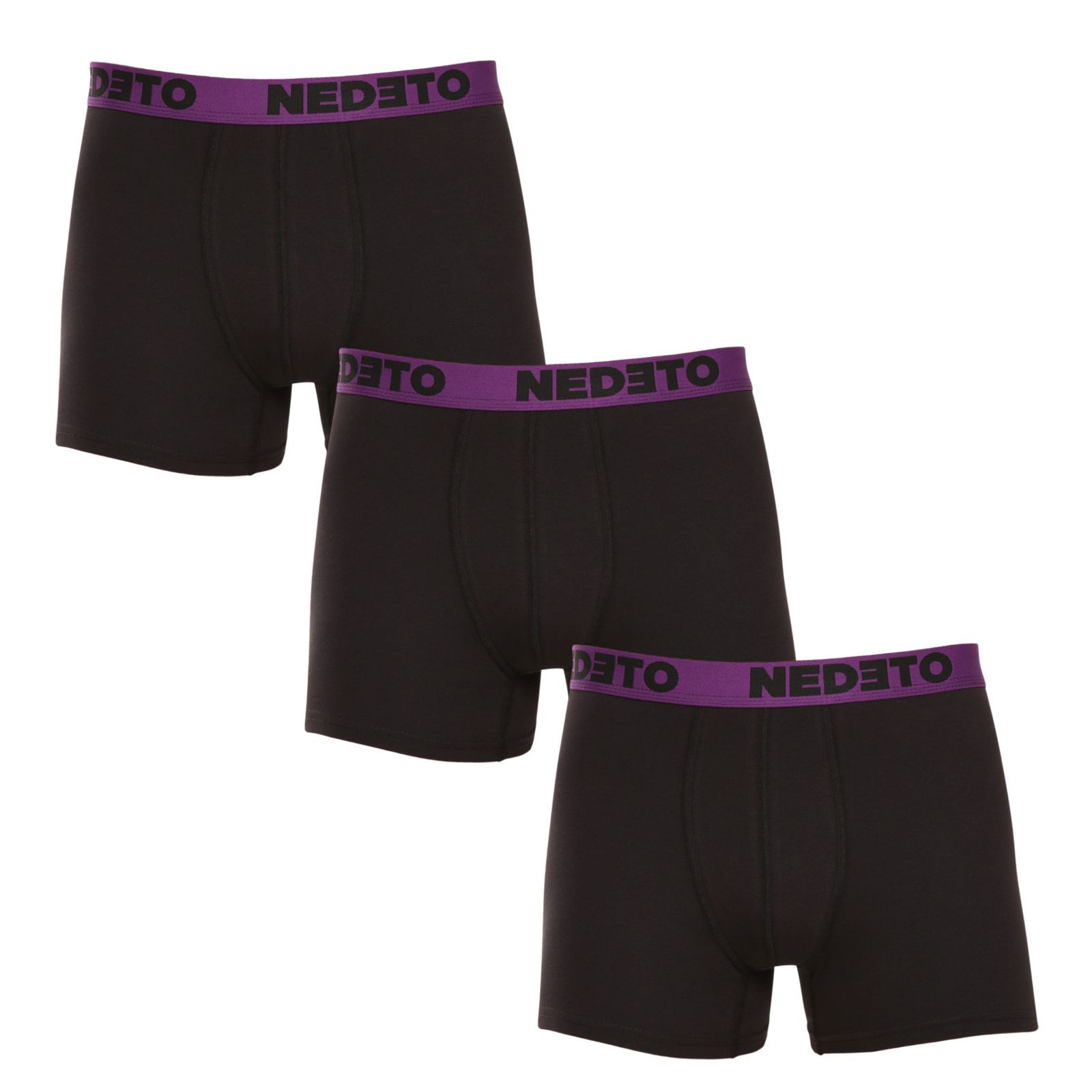 3PACK pánské boxerky Nedeto černé (3NBC7) XXL, trenky / trenýrky