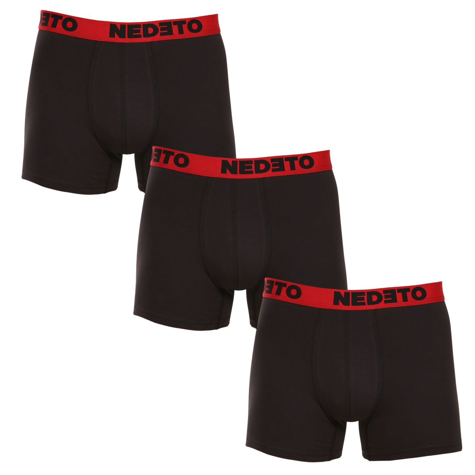 3PACK pánské boxerky Nedeto černé (3NBC4) M, trenky / trenýrky