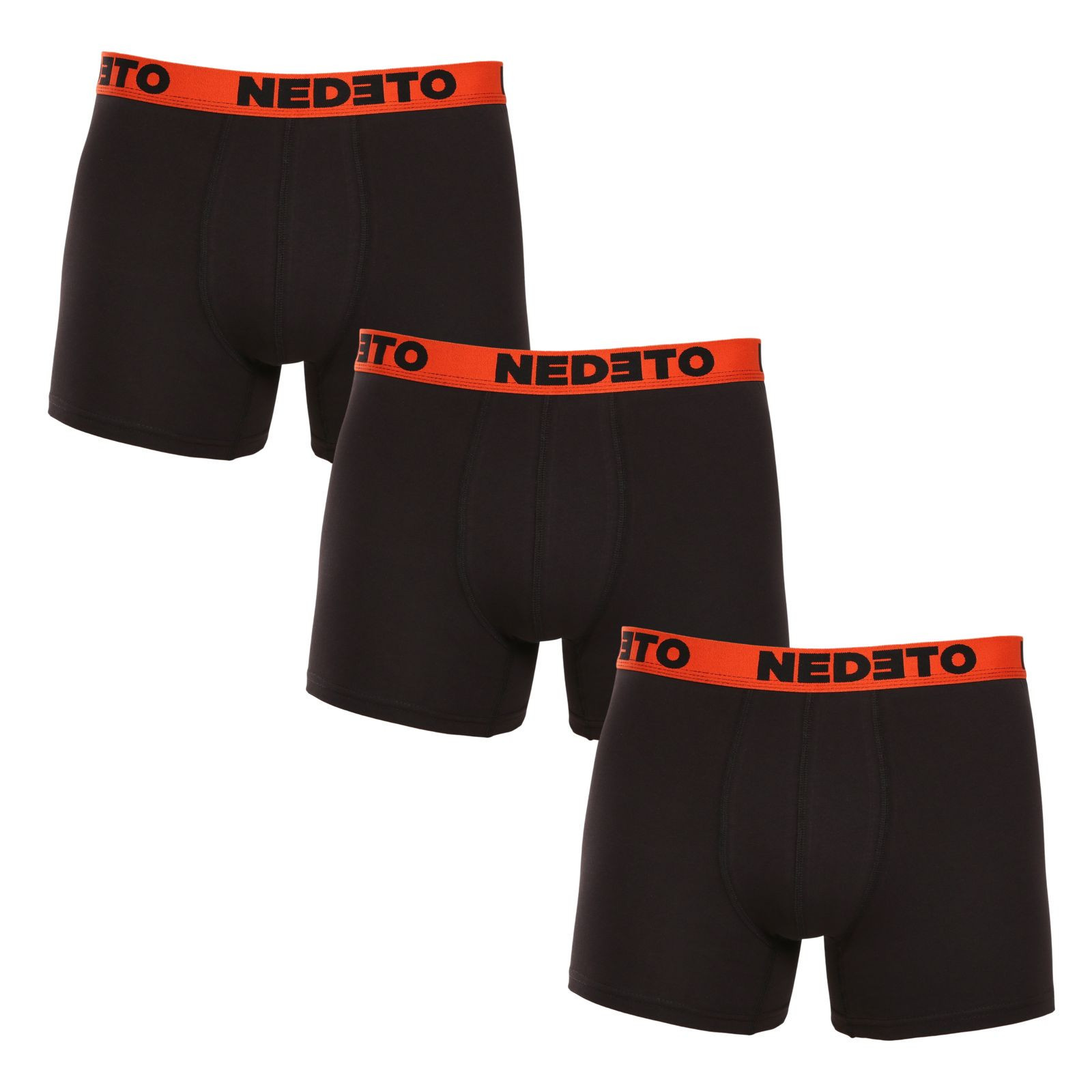 3PACK pánské boxerky Nedeto černé (3NBC3) M, trenky / trenýrky