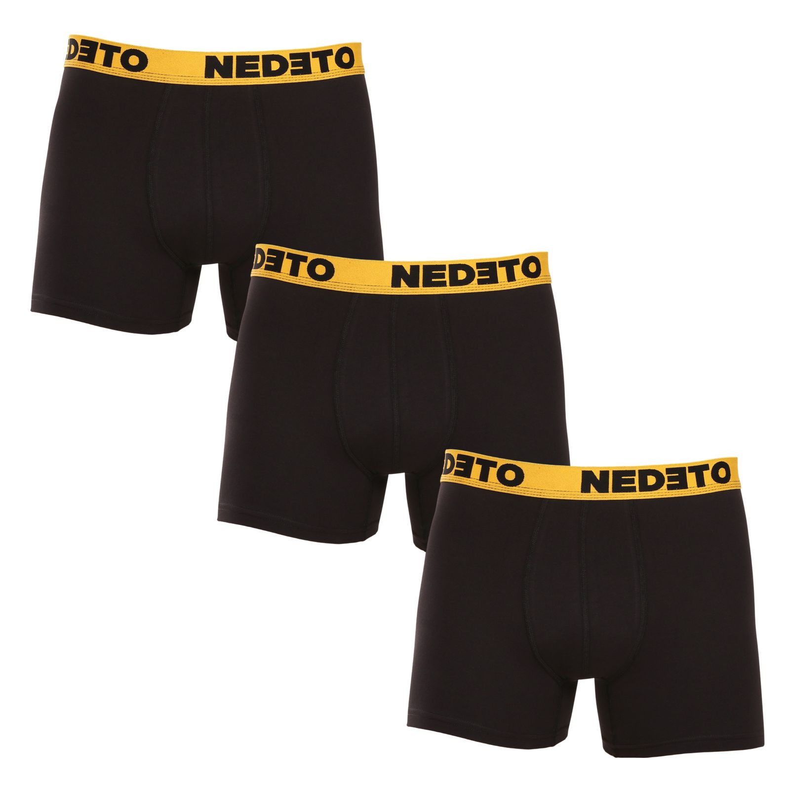 3PACK pánské boxerky Nedeto černé (3NBC2) XXL, trenky / trenýrky