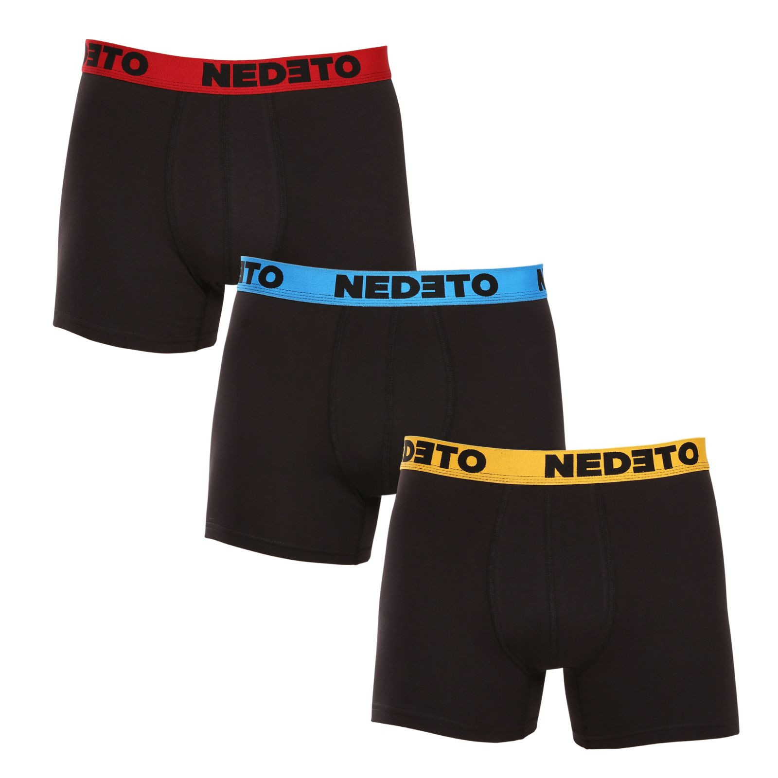 3PACK pánské boxerky Nedeto černé (3NBC1) XL, trenky / trenýrky
