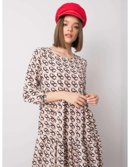 Dámské šaty s volánem Libby RUE PARIS v barvě ecru