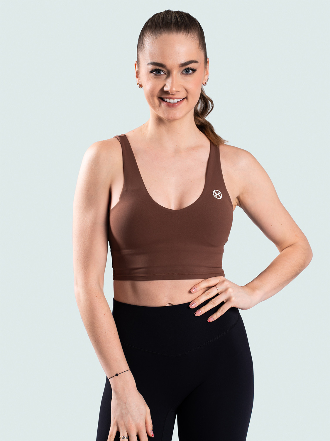 BrainMax dámská sportovní podprsenka Basic, hnědá Velikost: XL