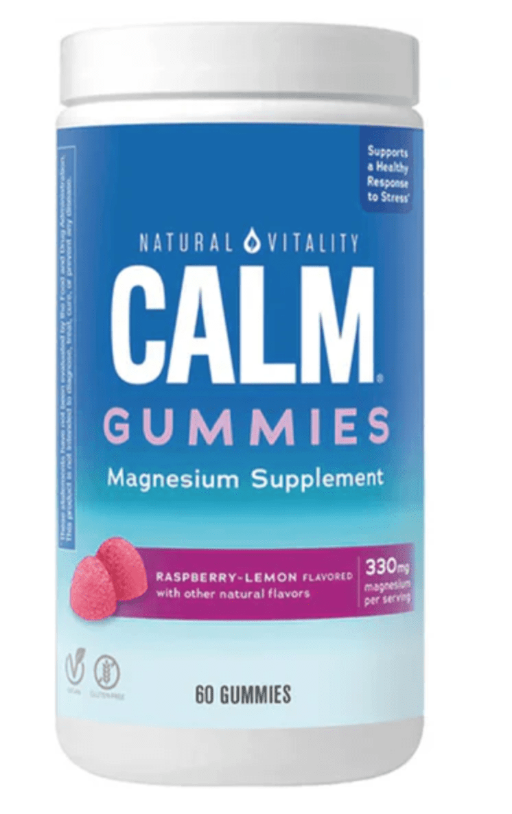 Natural Vitality Calm Gummies Magnesium, hořčík, malina a citron, 60 gumových bonbónů