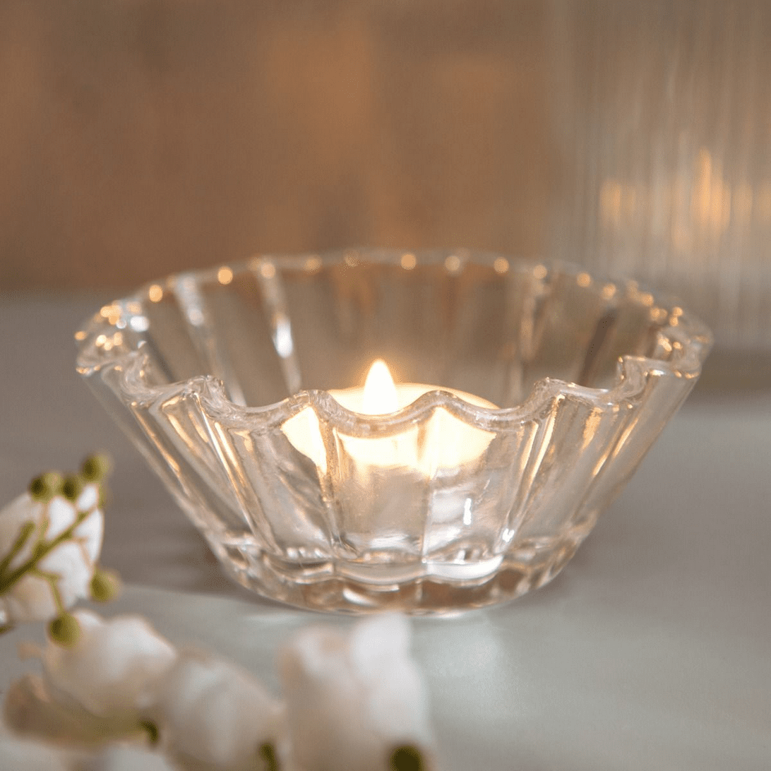Skleněná miska - svícen | RIFF | průhledné sklo | 10,5x4,5 cm | 728341