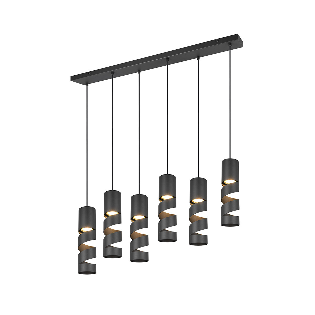 Moderne hanglamp zwart 6-lichts - Stream