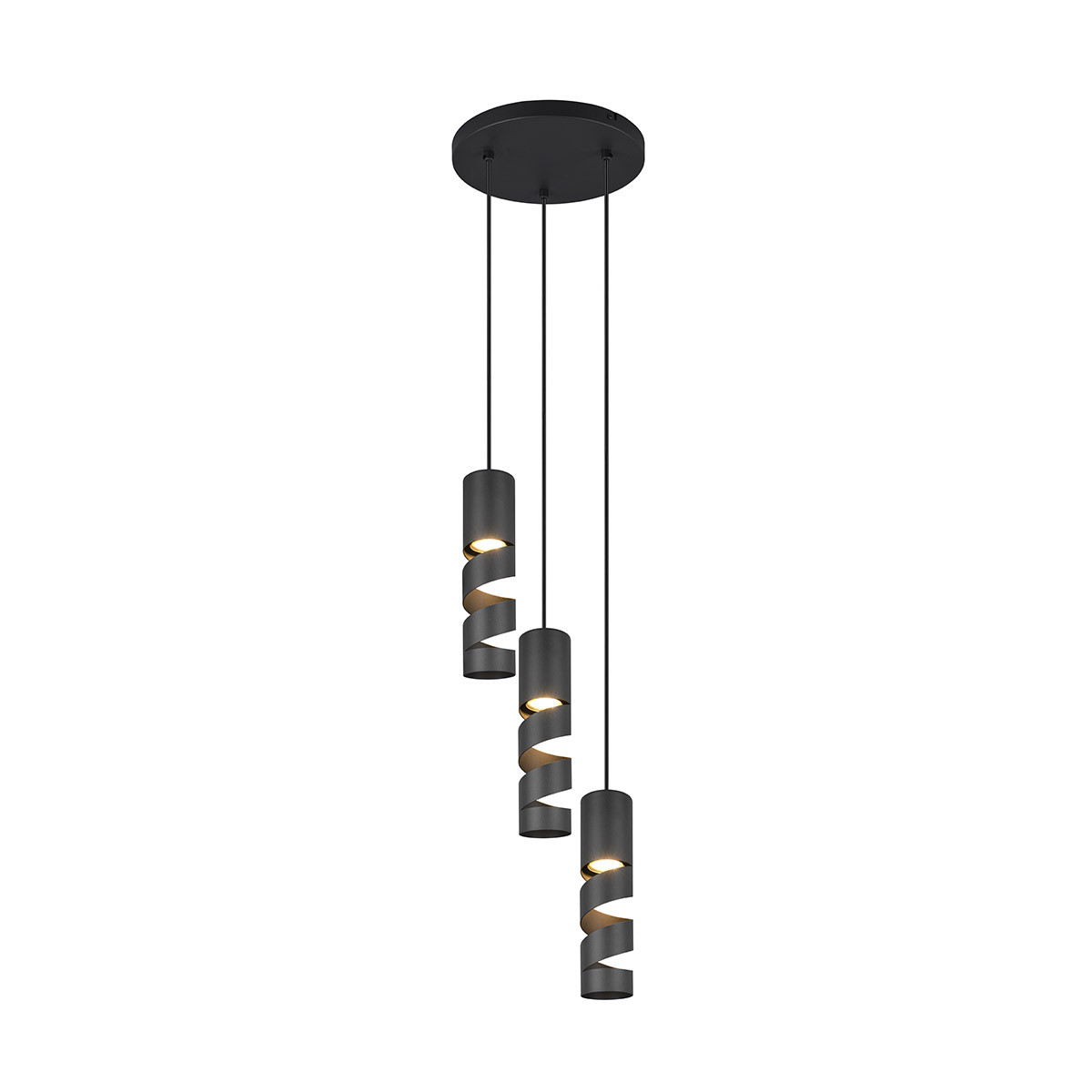 Moderne hanglamp zwart 3-lichts - Stream