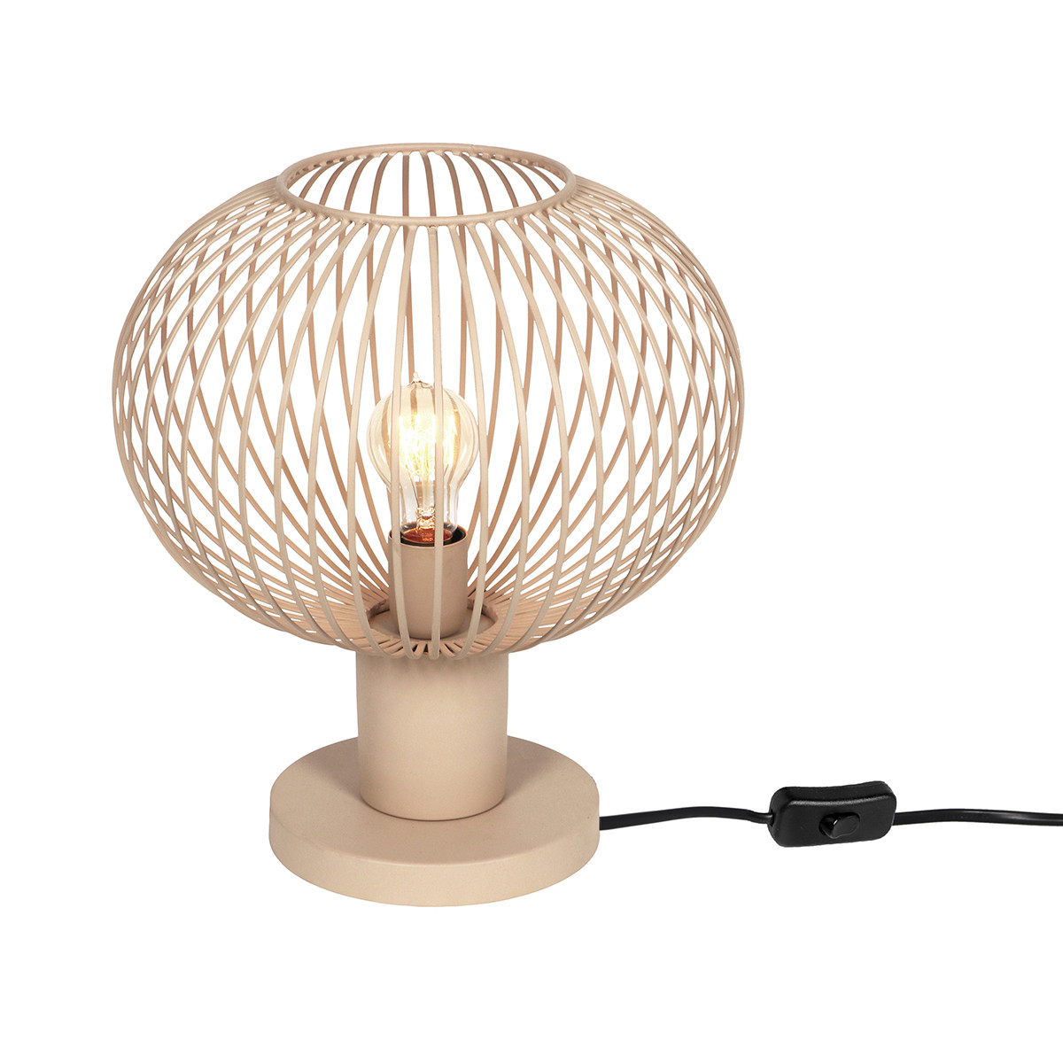 Moderní drátěná stolní lampa béžová 33 cm - Gila