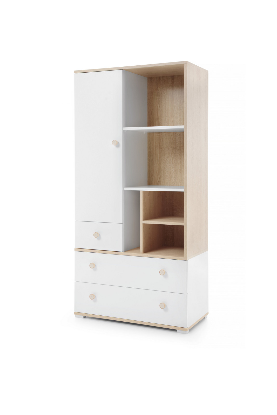 Regál Zoya ZY3 Barva korpusu + barva dveří: Dub biscuit / bílá