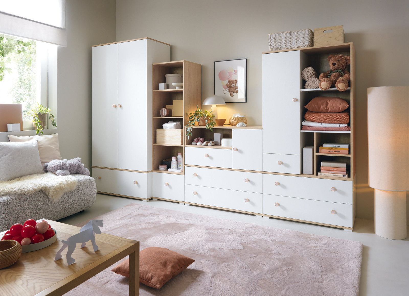 Dětská sestava Zoya 1 Barva korpusu + barva dveří: Dub biscuit / bílá