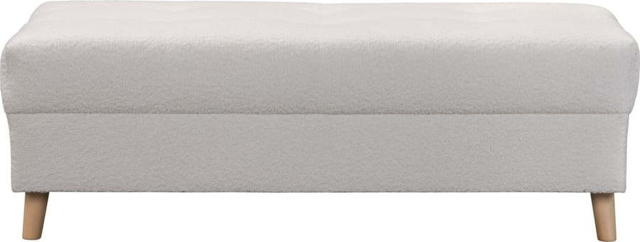 Bílý taburet z textilie bouclé Ariella – Ropez