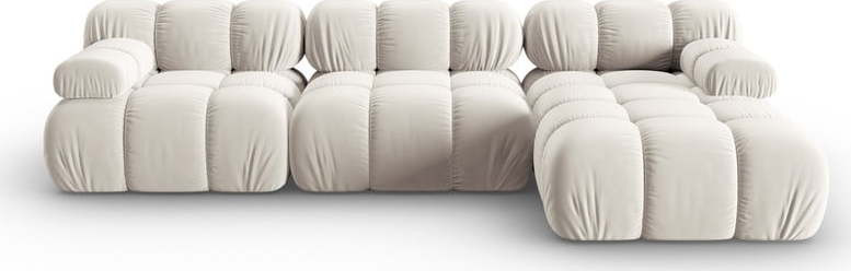 Béžová sametová modulární rohová pohovka (pravý roh) Bellis – Micadoni