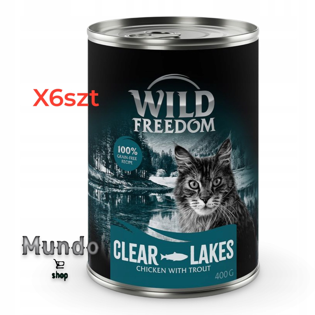 Wild Freedom Adult 6 x 400 g - bez obilovin - Clear Lakes - Pstruh a kuře