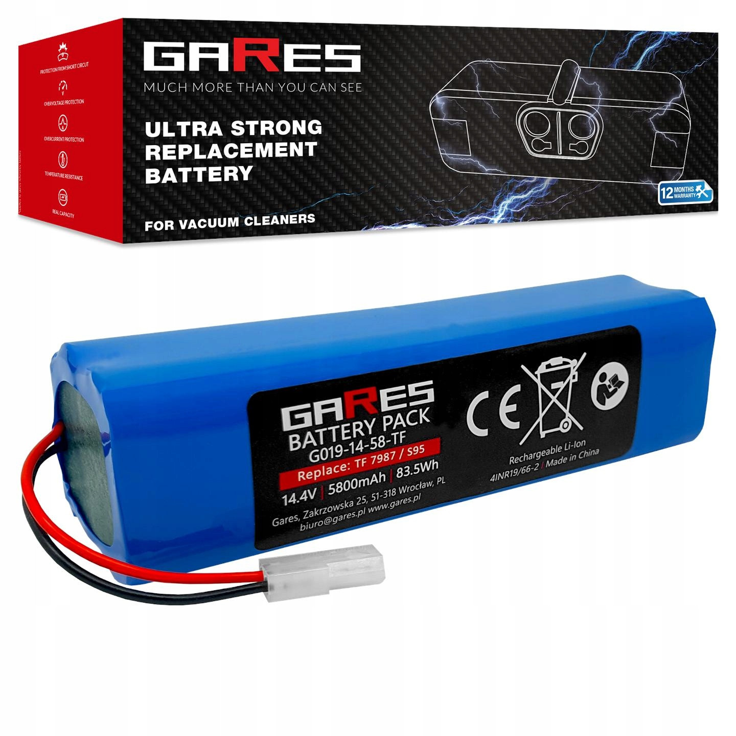 Baterie Akumulátor pro Tefal Serie 95 RG7987 RG7975WH 14,4V 5,8Ah