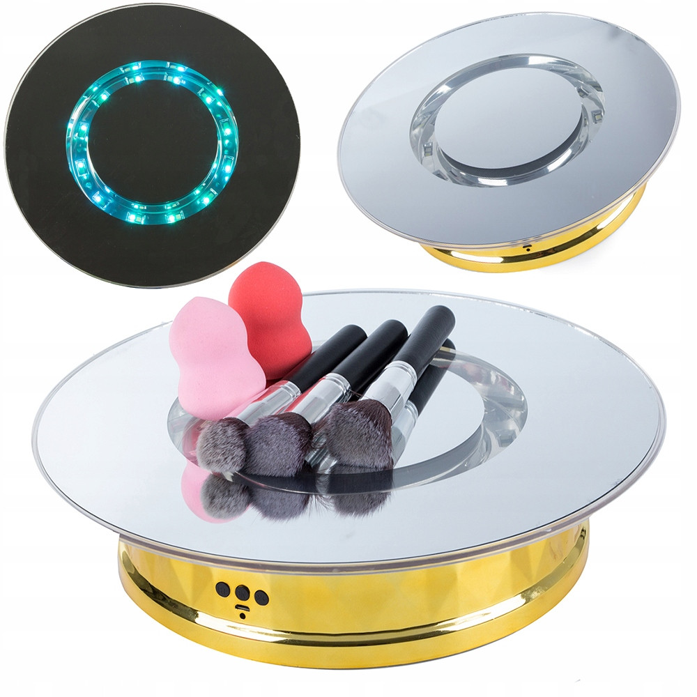 Velký elektrický otočný stojan na baterie s Led zrcadlem Bluetooth