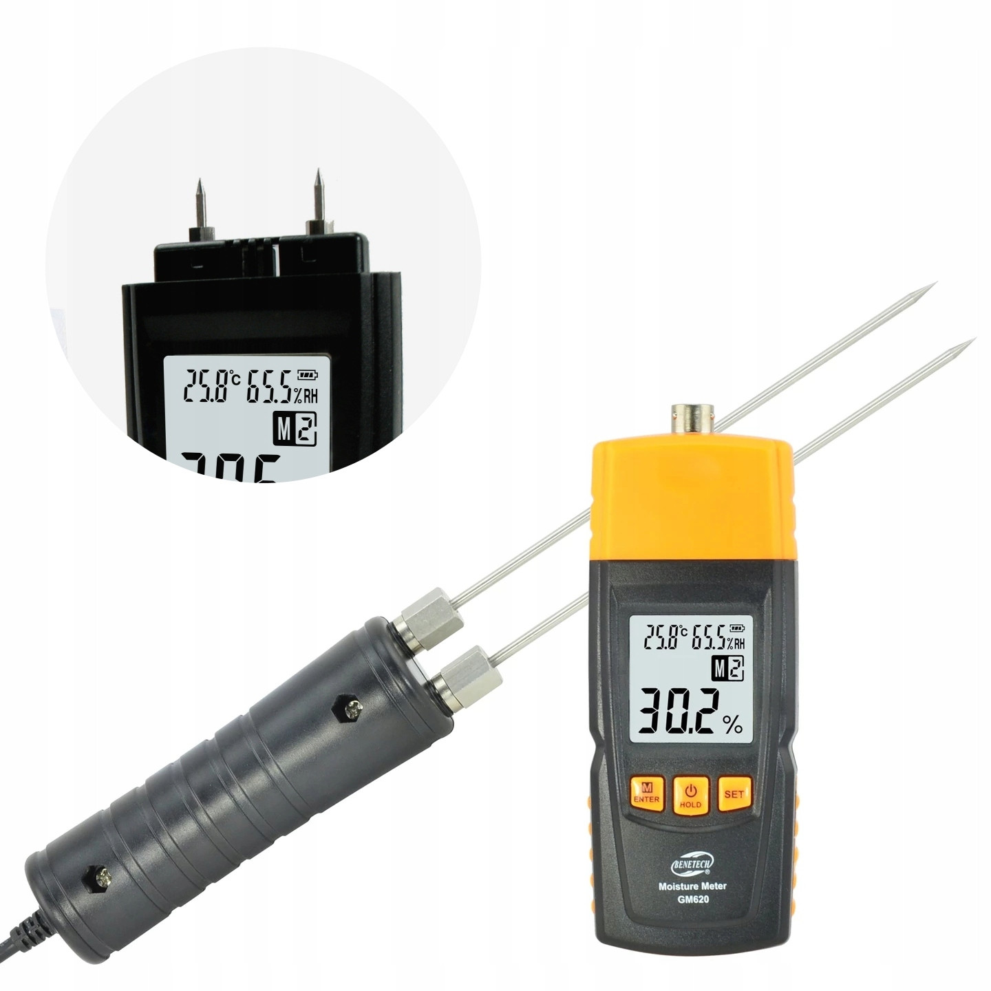 Přesný Vlhkoměr Pro Měření Vlhkosti Dřeva Sonda Baterie