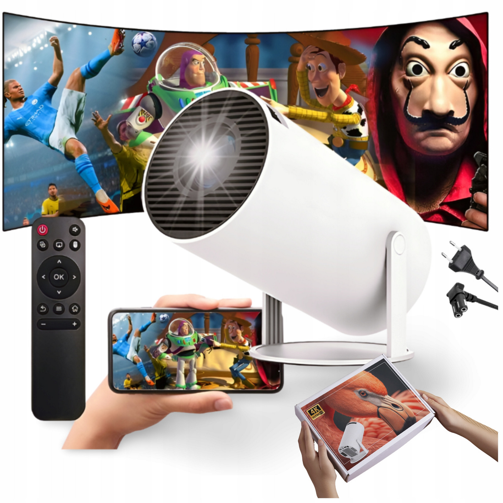 Projektor Mini Přenosná Tv Android Full Hd WiFi Smart Domácí