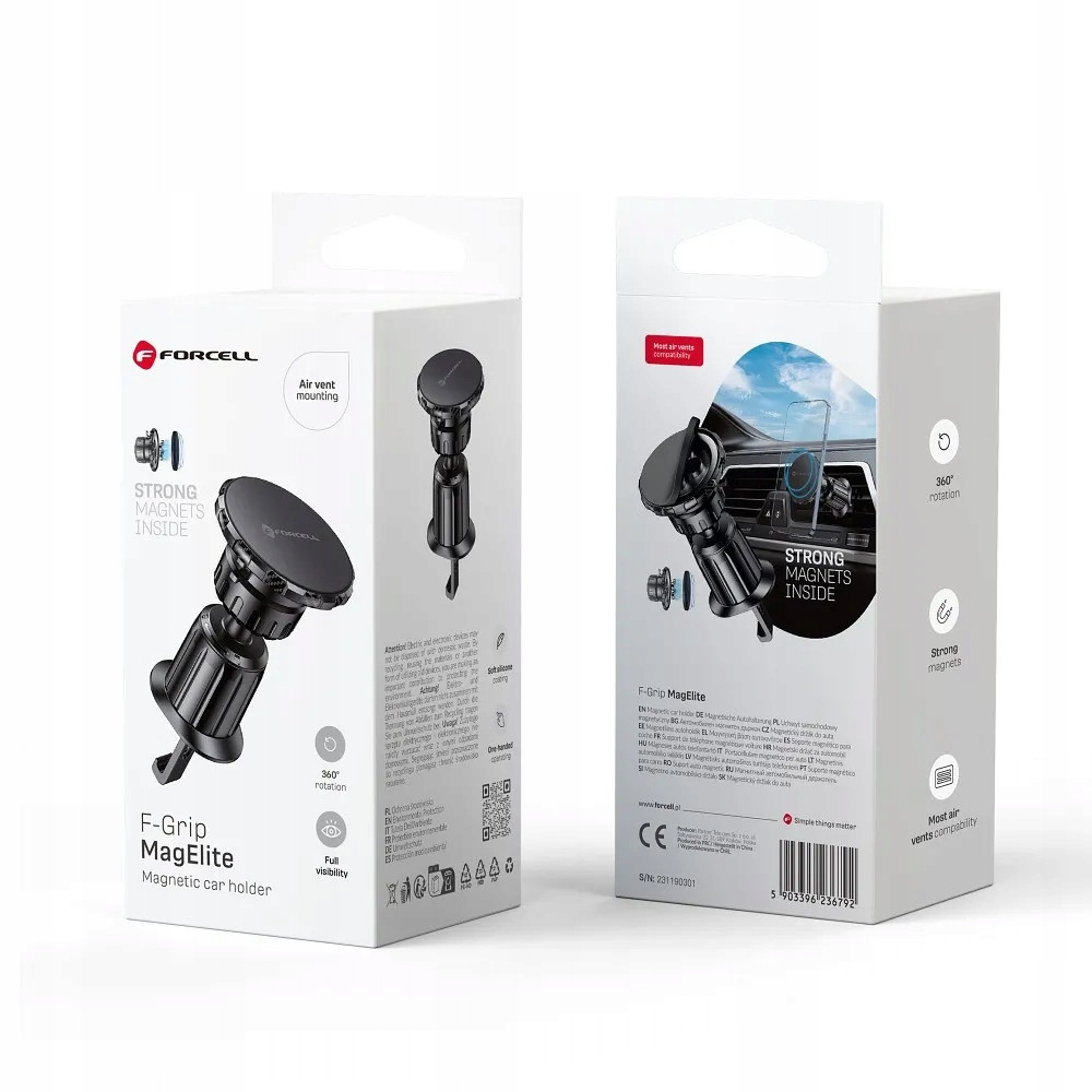 Forcell F-grip MagElite magnetický držák do auta do mřížky, černý