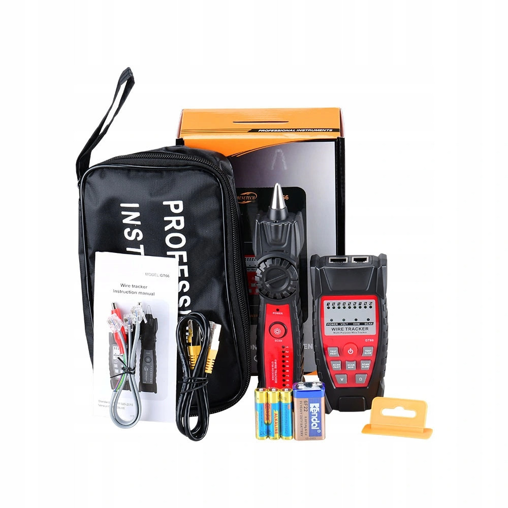 Vyhledávač Párů Kabelů Tester Síťových Kabelů Sonda RJ45 RJ11 LCD Baterie