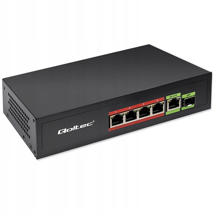Přepínač Switch Fast Gigabit PoE Switch 4x RJ45 Uplink Sfp 65W