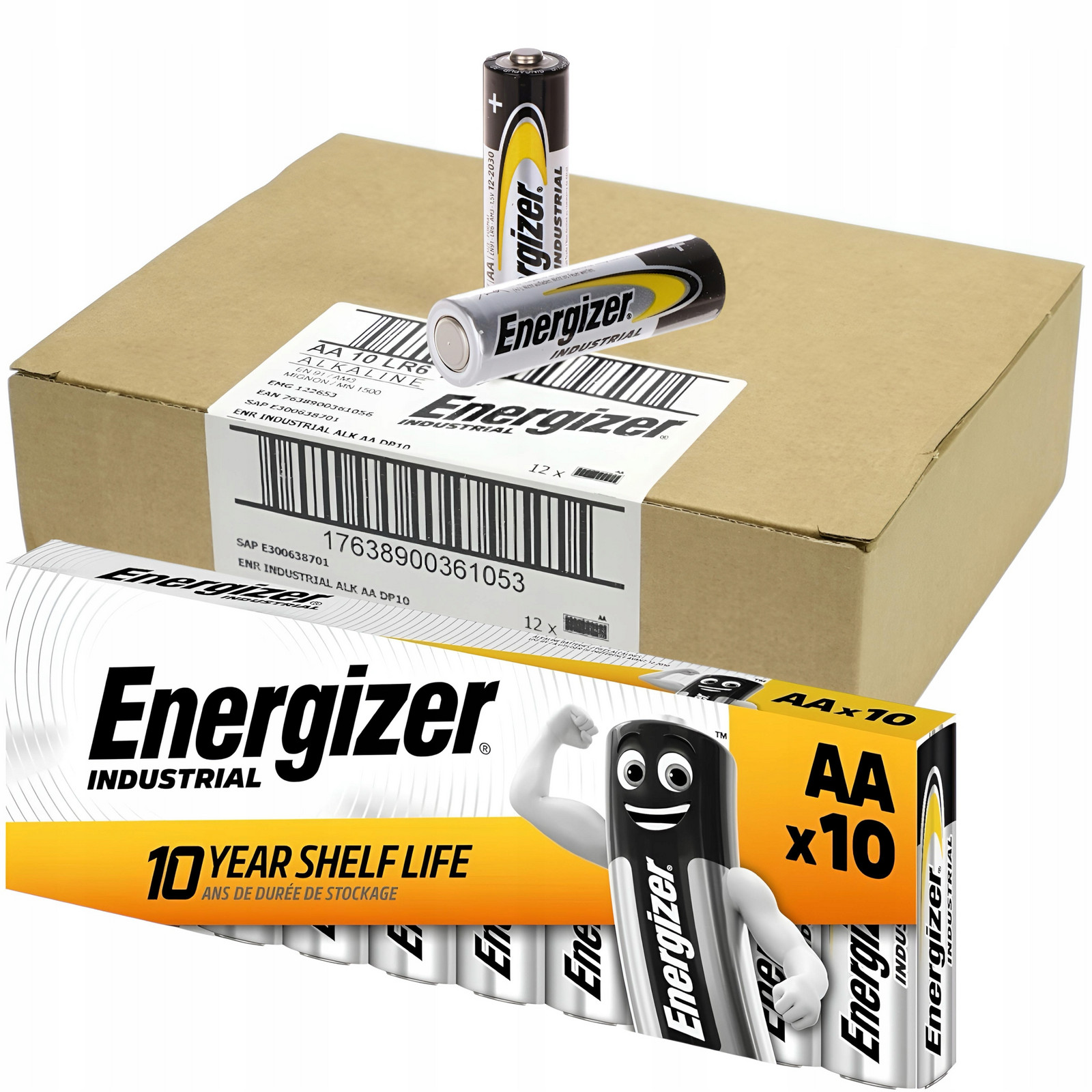 Alkalická baterie Energizer Industrial Aa LR6 velký kolík 1.5V 120ks