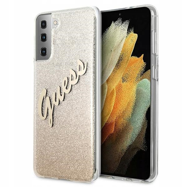 Guess GUHCS21MPCUGLSGO S21+ G996zlatý/zlatý hardcase Glitter Gradient Script