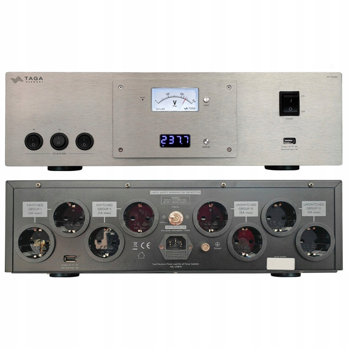 Taga Harmony PC-9000DC Kondicionér napájení DC Blokátor Filtr Usb Stříbrný