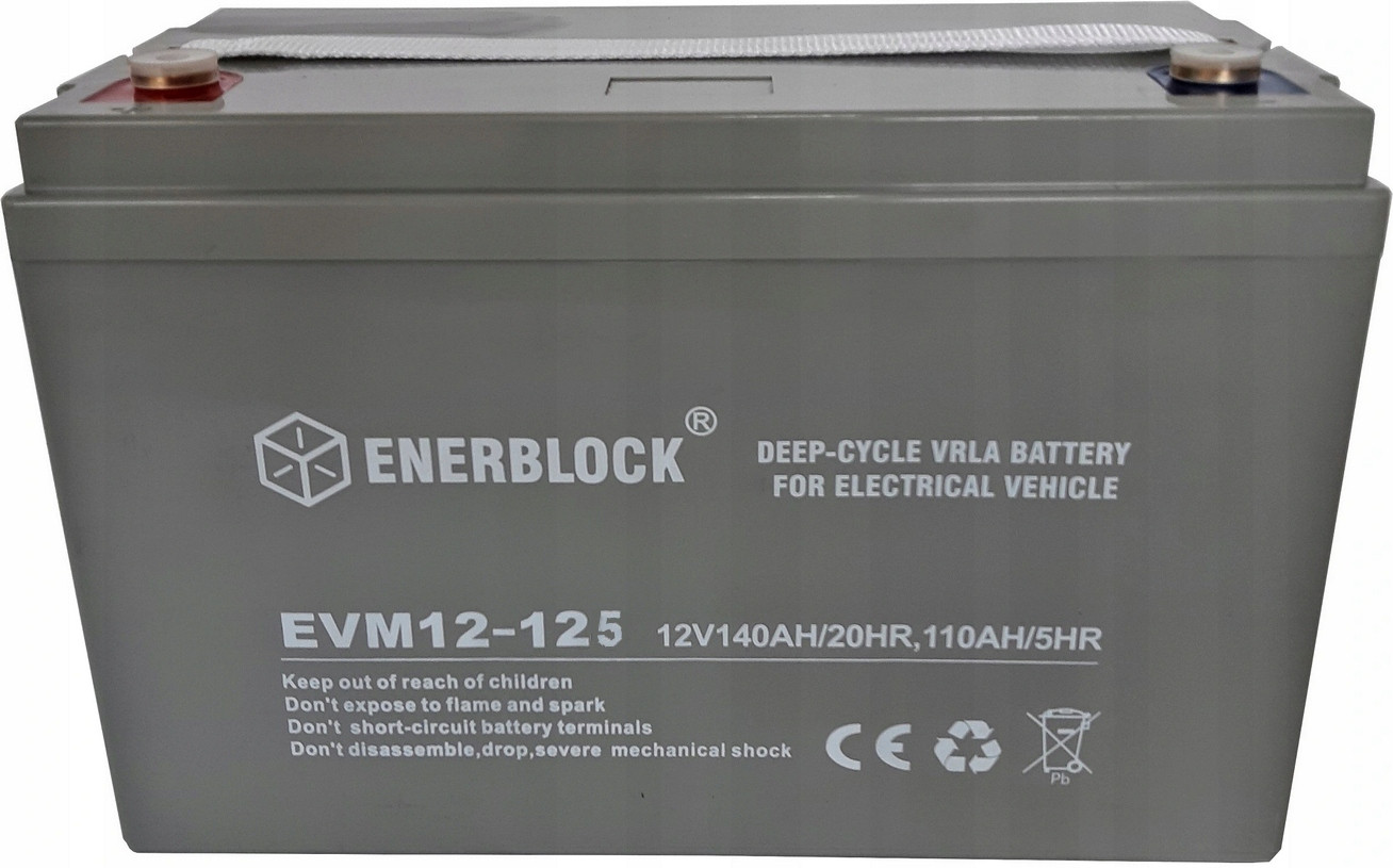 Akumulátor Agm Zesílená 12V 125Ah Enerblock Pro Cyklický Provoz