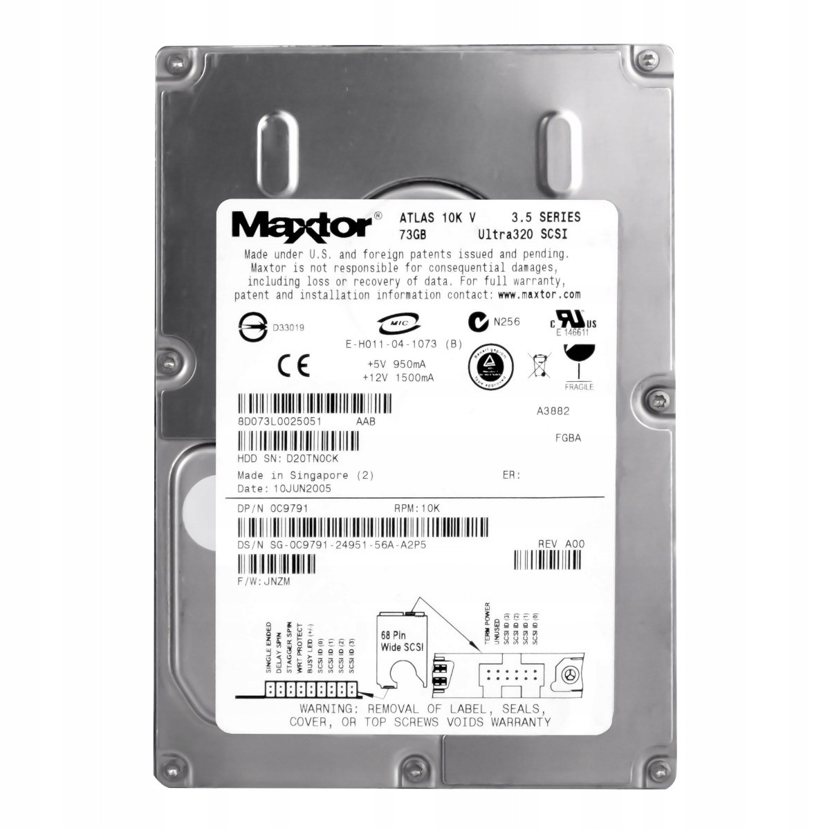 Dell 0C9791 73GB 10K Scsi U320 3,5