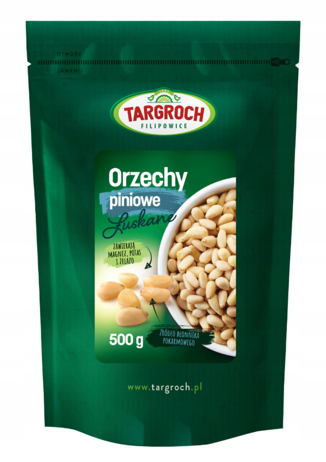 Piniové oříšky Piniové ořechy loupané světlé 500g Targroch