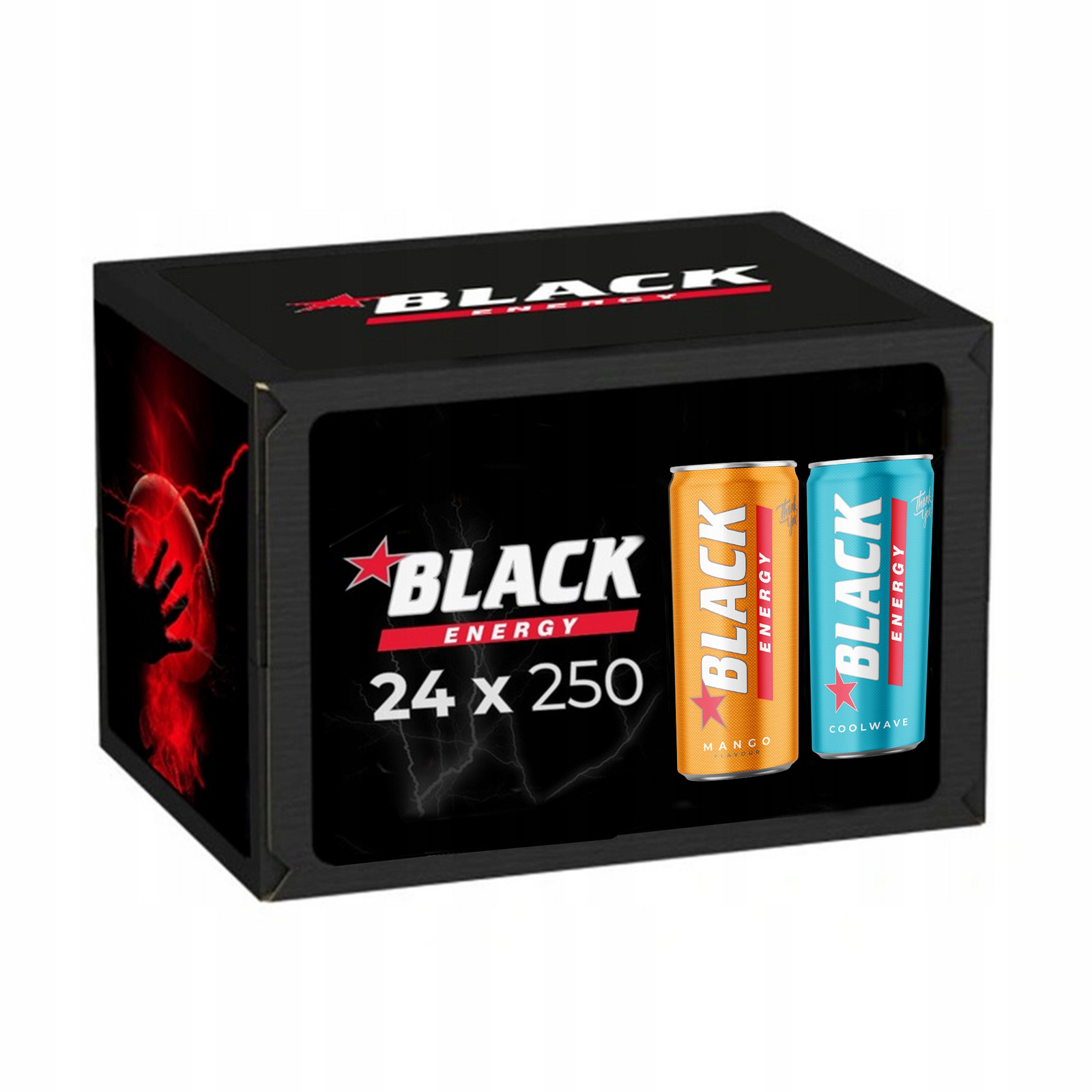Black Energy energetický nápoj 250ml: Mango x 12, Coolwave x 12